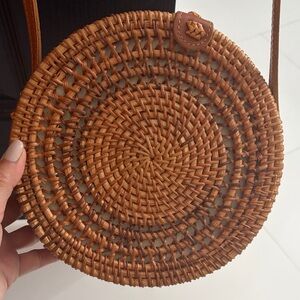 Brown Woven Crossbody Bag